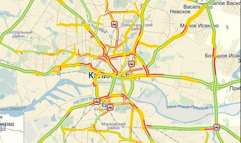 Схема перекрытия движения в калининграде сегодня