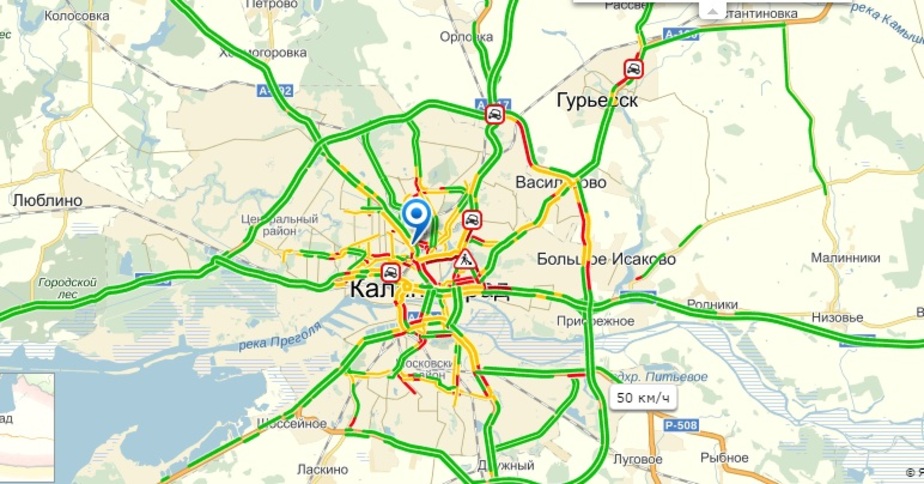 Карта пробок калининград