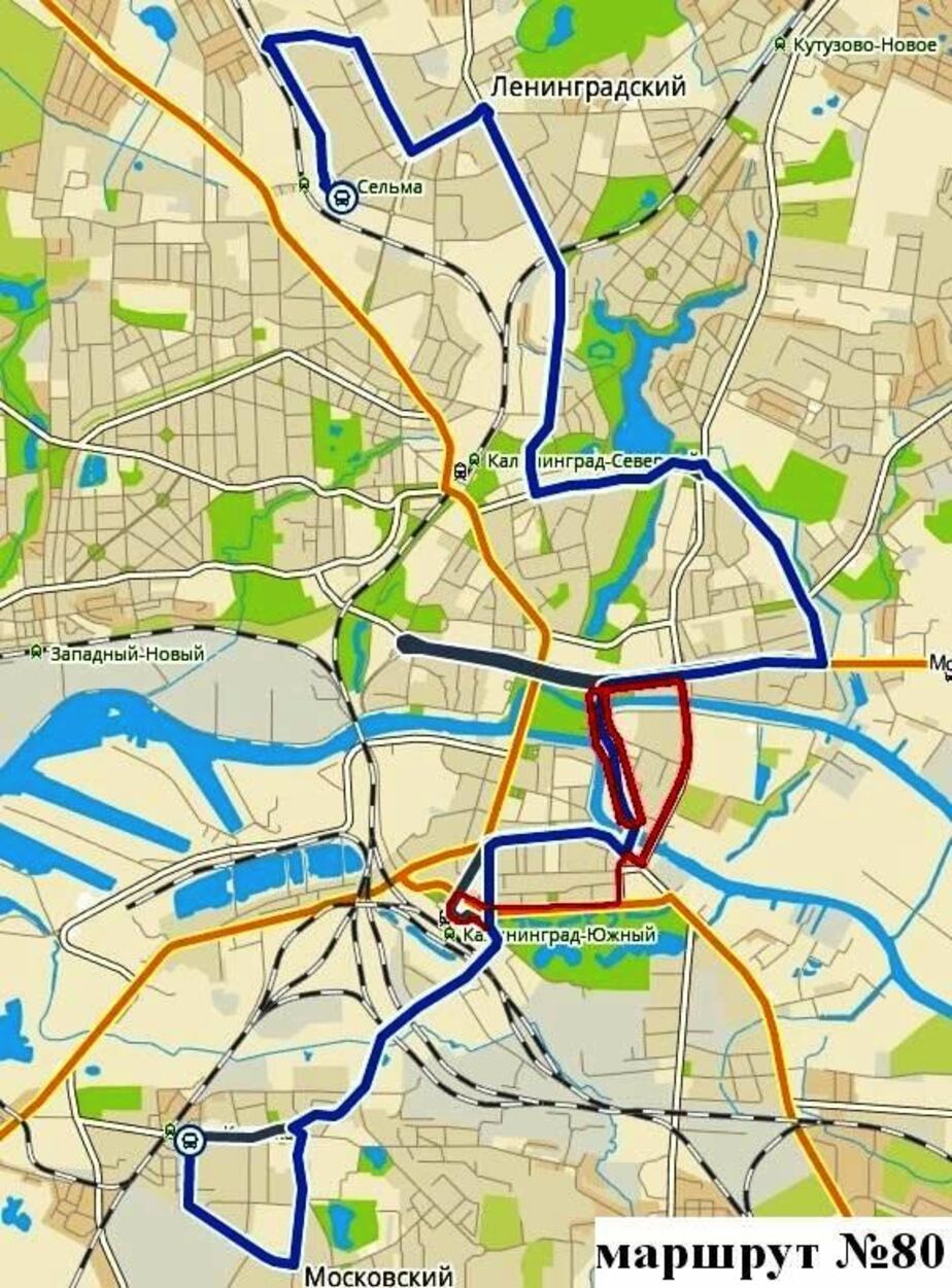 Карта движения общественного транспорта калининграда