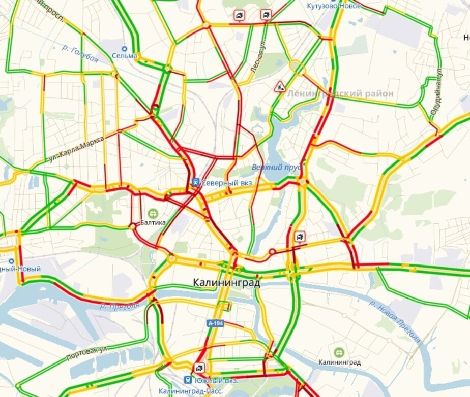Карта пробок калининград онлайн