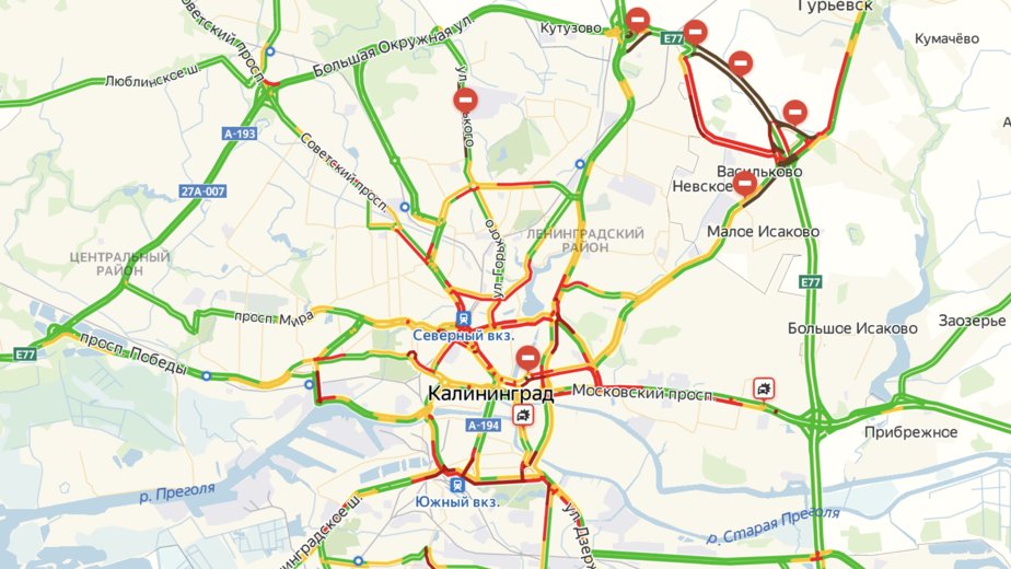Карта пробок калининград
