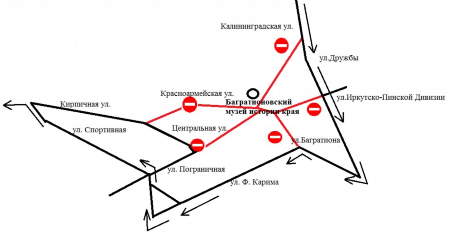 Схема объезда dwg