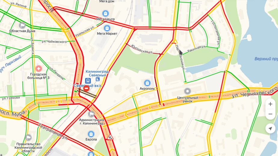 Схема перекрытия движения в калининграде сегодня