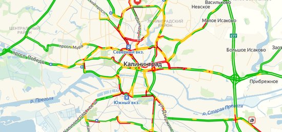 Схема перекрытия движения калининград