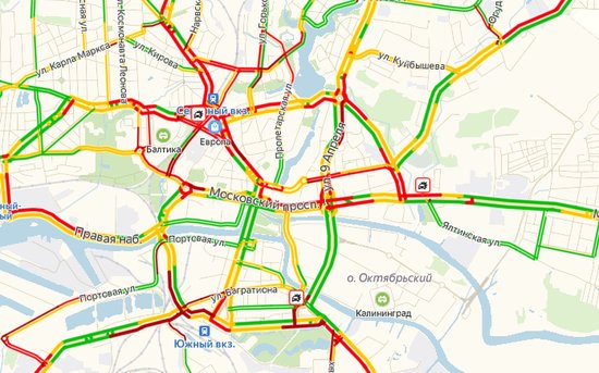 Схема перекрытия движения в калининграде сегодня