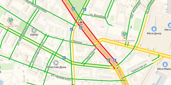 На Советском проспекте из-за ДТП образовалась километровая пробка - Новости Калининграда | Скриншот страницы "Яндекс. Пробки" На Советском проспекте из-за ДТП образовалась километровая пробка - Новости Калининграда | Скриншот страницы "Яндекс. Пробки"