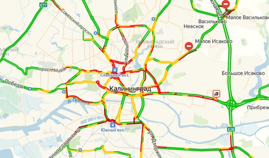 Схема перекрытия движения в калининграде сегодня