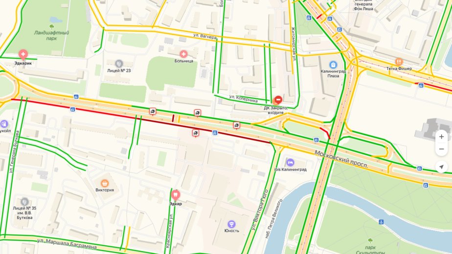 Схема перекрытия движения в калининграде сегодня