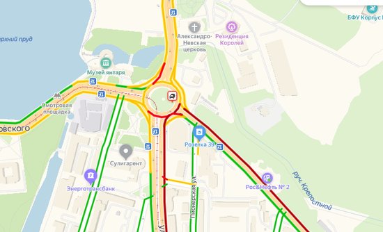 Литовский Вал и ул. 9 Апреля встали в пробках из-за ДТП на площади Василевского - Новости Калининграда | Скриншот страницы "Яндекса" Литовский Вал и ул. 9 Апреля встали в пробках из-за ДТП на площади Василевского - Новости Калининграда | Скриншот страницы "Яндекса"