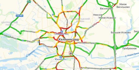 Схема перекрытия движения в калининграде сегодня