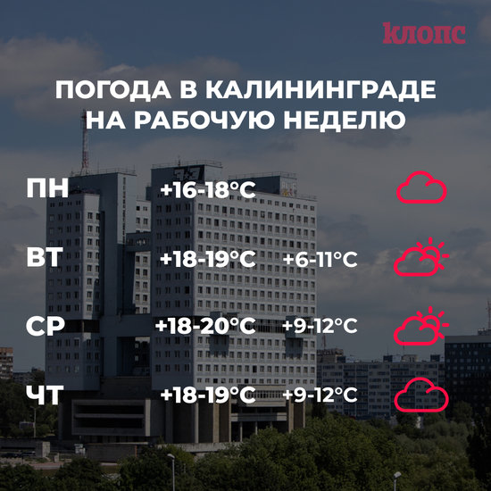Синоптики рассказали о погоде в Калининграде на рабочую неделю - Новости Калининграда Синоптики рассказали о погоде в Калининграде на рабочую неделю - Новости Калининграда