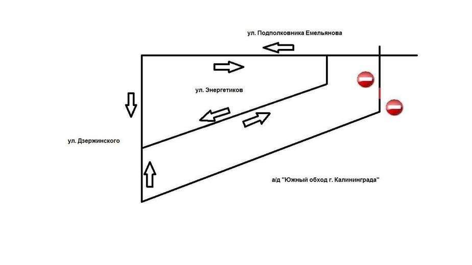 Схема перекрытия движения в калининграде