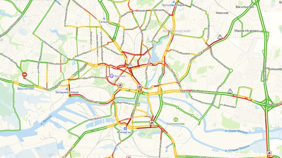 Карта пробок калининград