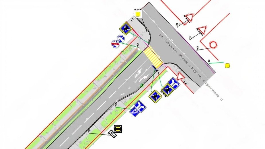 Угол поворота автомобильной дороги