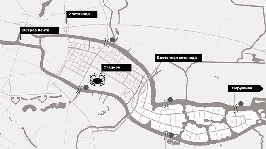 Восточная эстакада калининград подробная схема на карте калининград