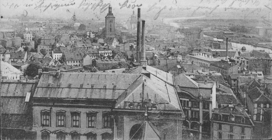 Вид на Лёбенихт с башни Королевского замка | Фотография на открытке 1911 года Вид на Лёбенихт с башни Королевского замка | Фотография на открытке 1911 года