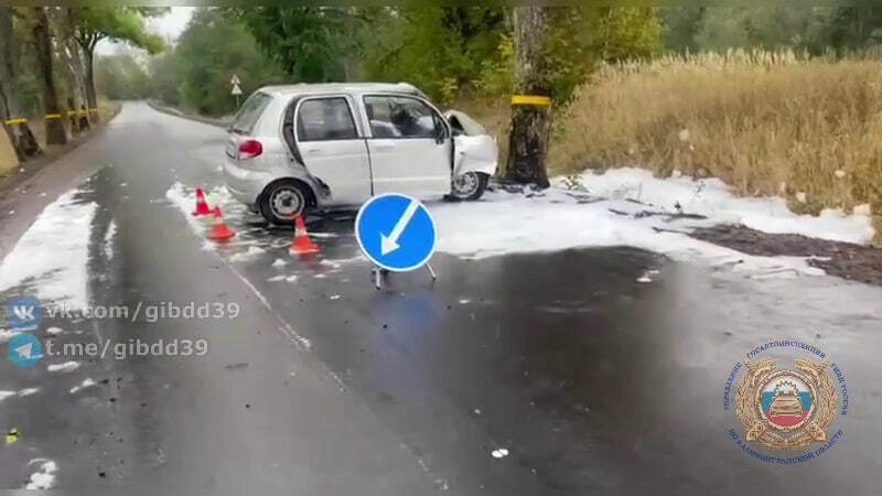 Машина Александра врезалась в придорожное дерево