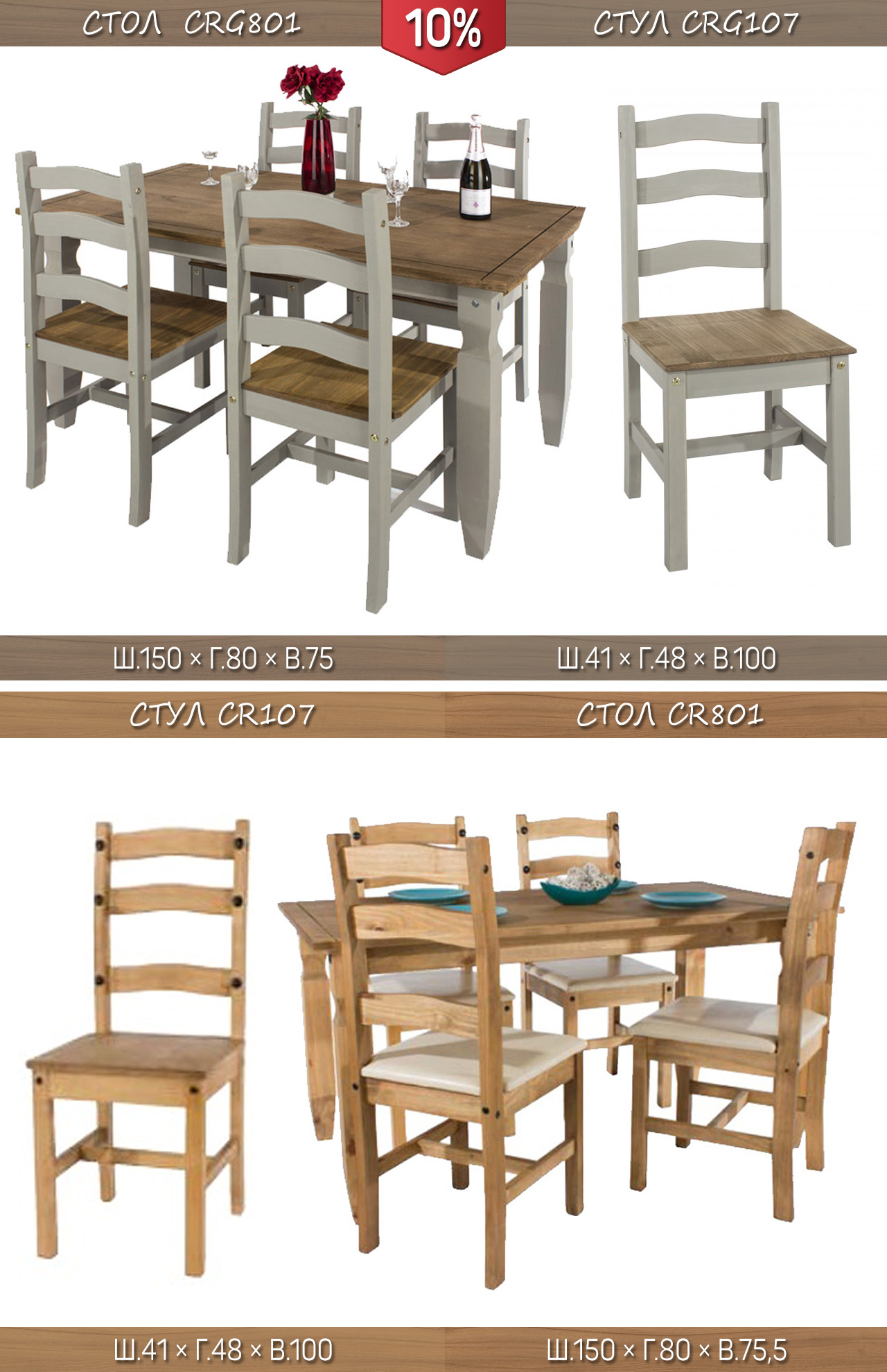 Размещение обеденных столов и стульев