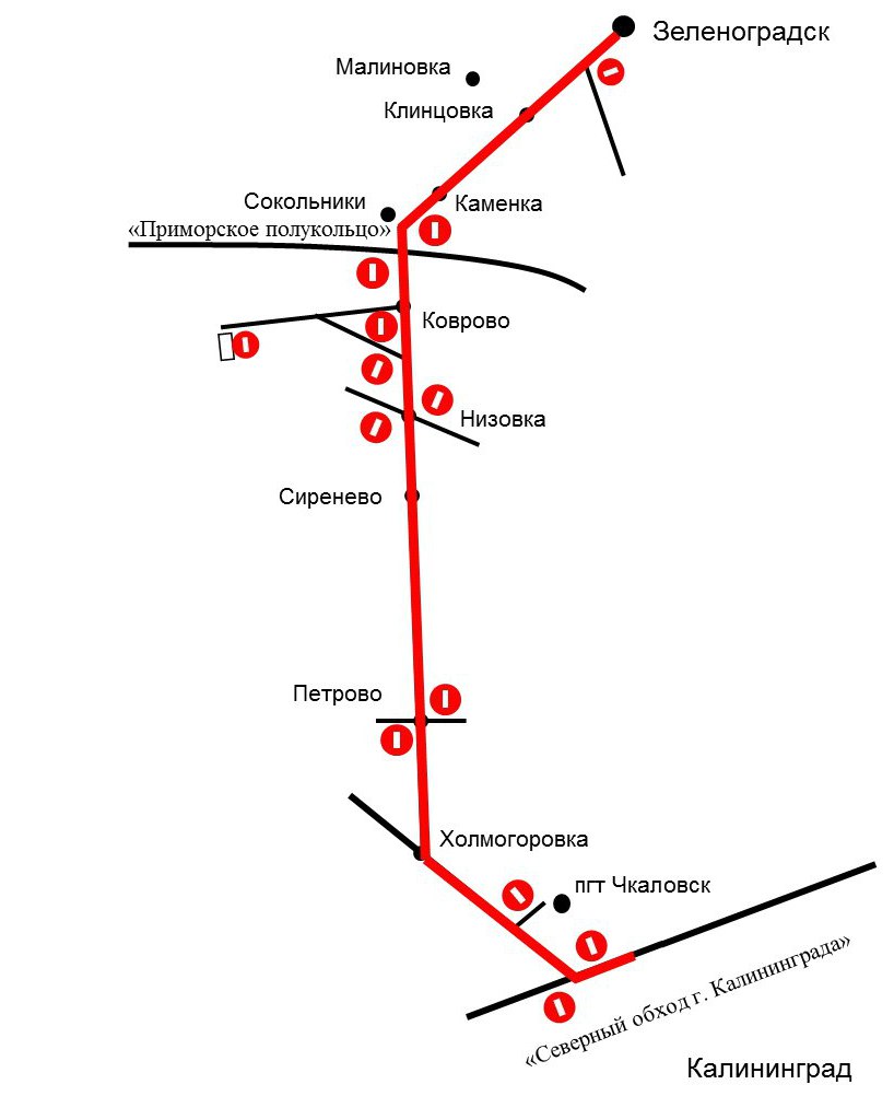 Калининград схема движения общественного транспорта